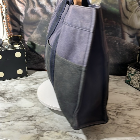 HERMES Fourre Tout MM Tote Bag Handbag Canvas Blue and Black in GUC. - Picture 5 of 16